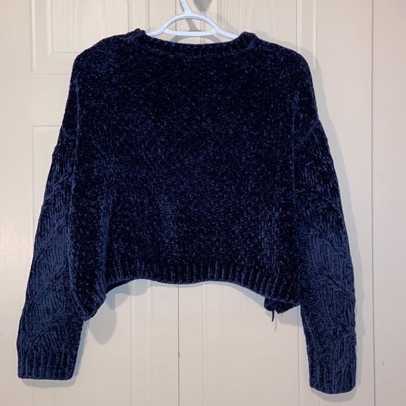 Royal Blue Velvet Sweatshirt - Picture 8 of 10